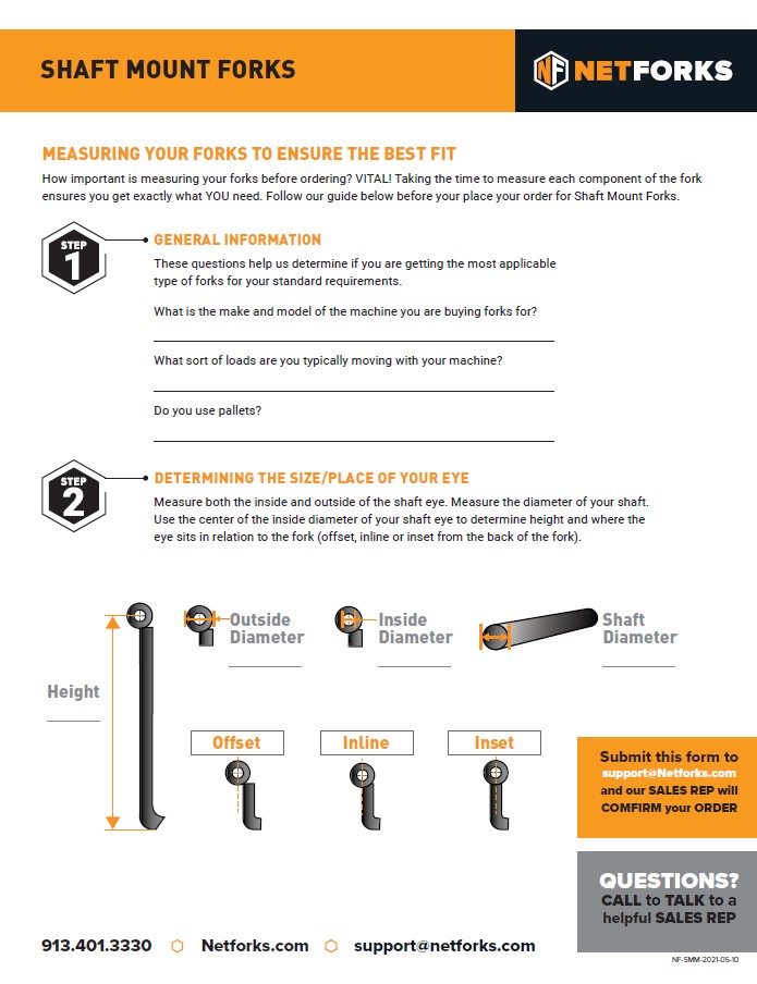 How to Measure Shaft Mounted Forks